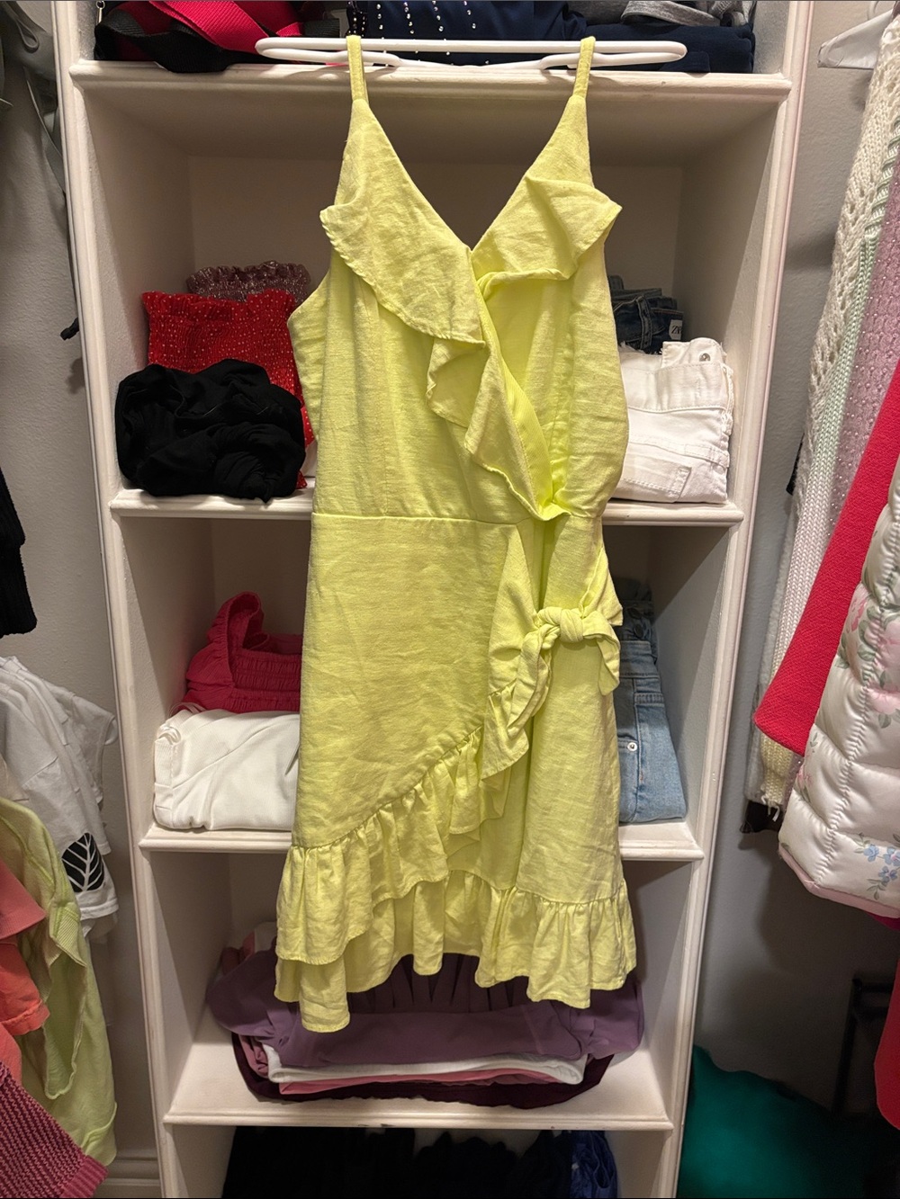 Habitual Yellow Ruffle Wrap Dress for Kids